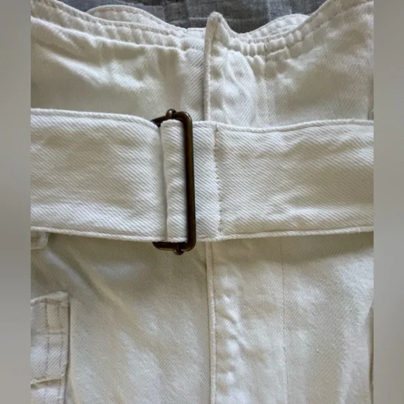 Agolde Celia White Paperbag Belted Denim Women’s Shorts — White size 27 - Picture 10 of 12